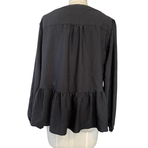 ❤️ Anthropologie x Maeve ‘Iris’ Black Peplum Top - Picture 5 of 9